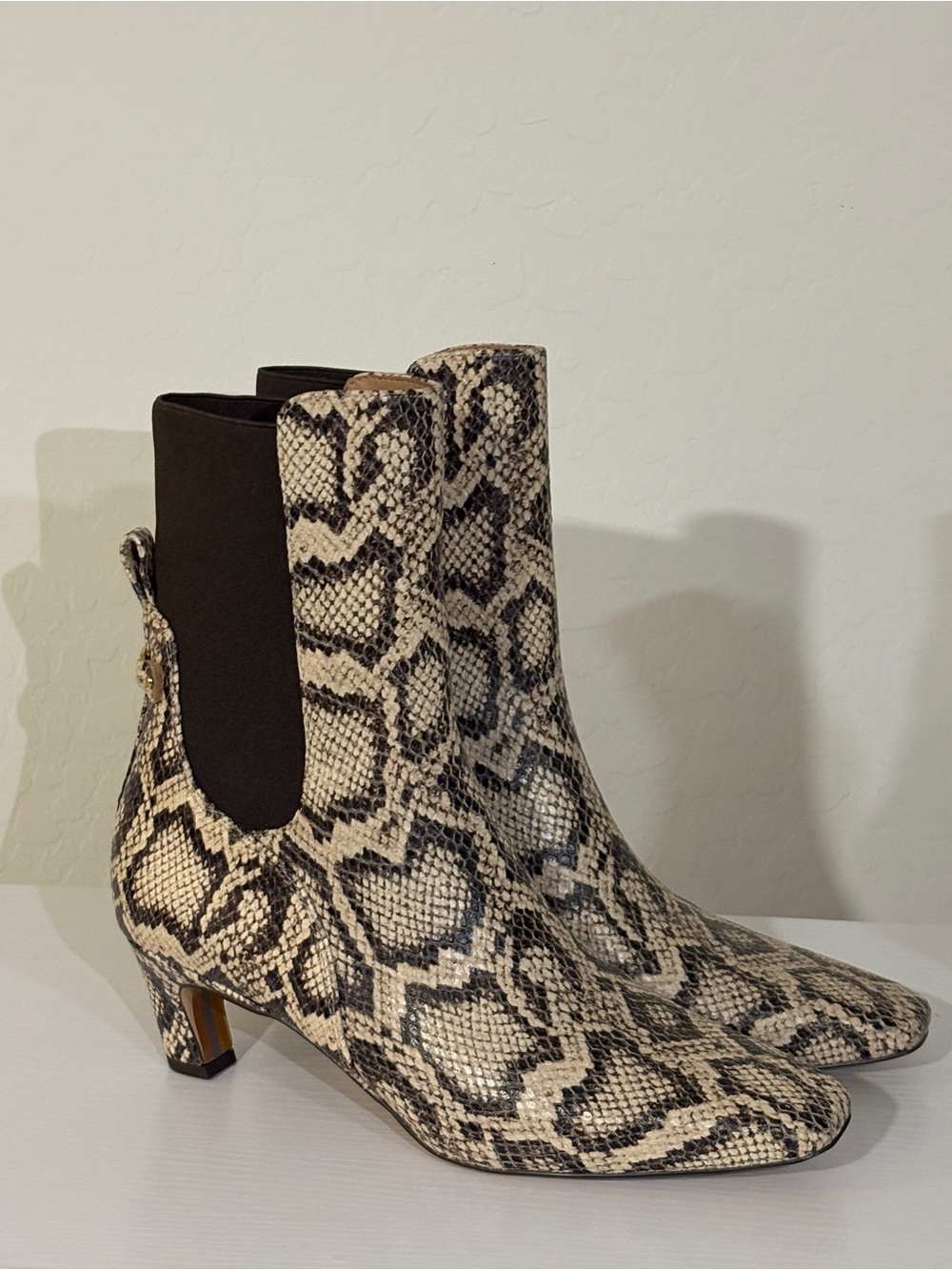 Sam Edelman Snake Print Ankle Boots Women’s Size 7